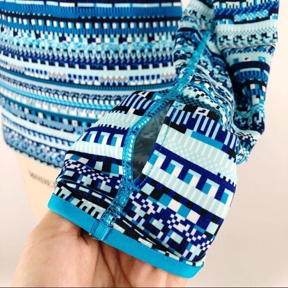 Nike Dri Fit Pro Warm 8 Bit Blue Half Zip Top S - Picture 6 of 6